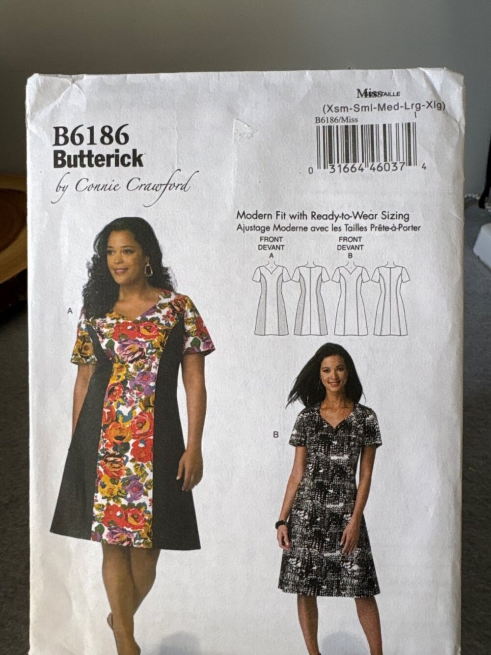 Butterick B6186 Dress Sewing Pattern Size XS-S-M-L-XL Uncut 2015 Modern Fit
